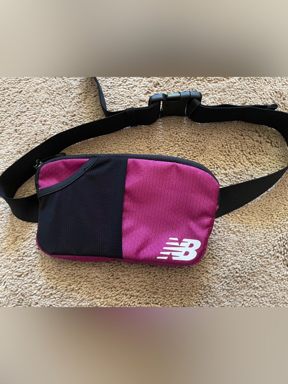New Balance Magenta and Black Sling Pack with White Logo